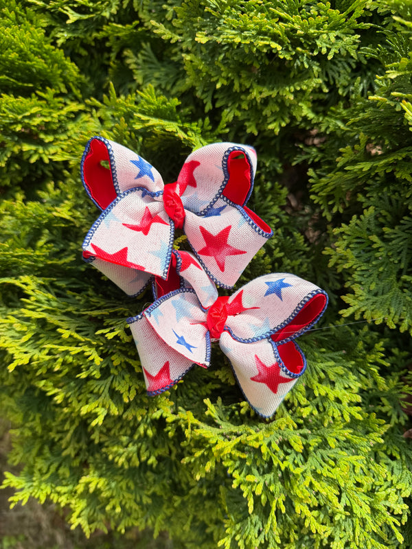Patriotic Star Hair Bows 🇺🇸⭐️